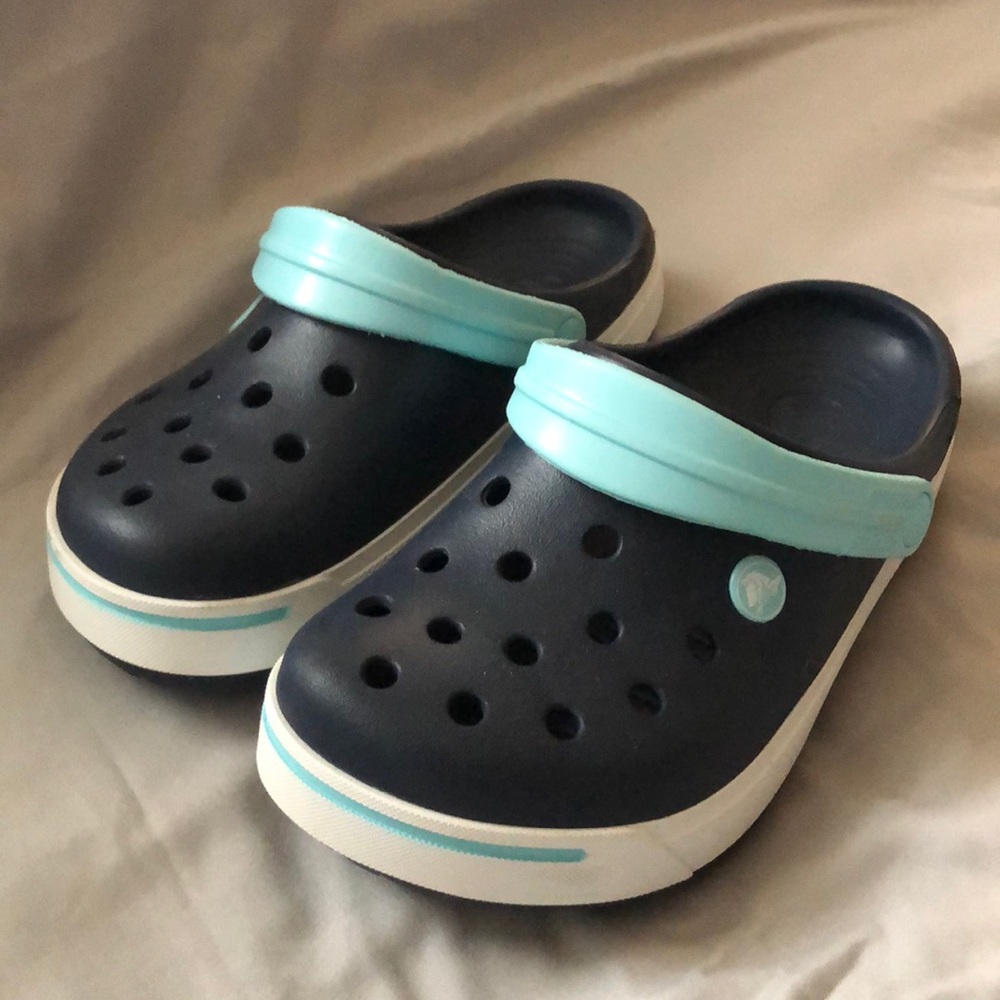 Kids Crocband clogs (navy/teal) Size 3